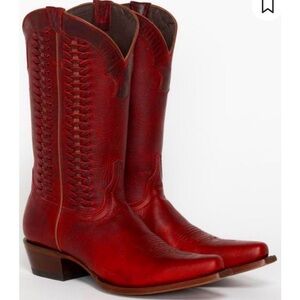 Shyanne Women’s Dark Red Leather Laced Boots | Snip Toe | Size 8.5| Sold Out